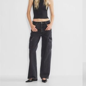 Denim Forum Black Wide Leg Jeans